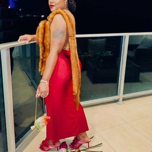 1940’s Authentic Red Brown Mink Stole Pelt Scarf